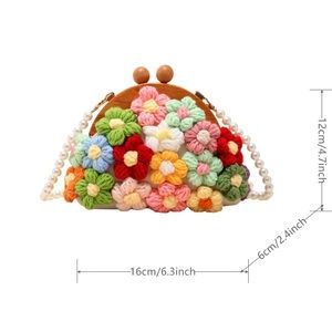 Flower knitted body bag